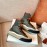 Chloe Thick Soled Color Matching High Top Casual Board Shoes For Women Green