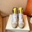 Chloe Thick Soled Color Matching High Top Casual Board Shoes For Women White