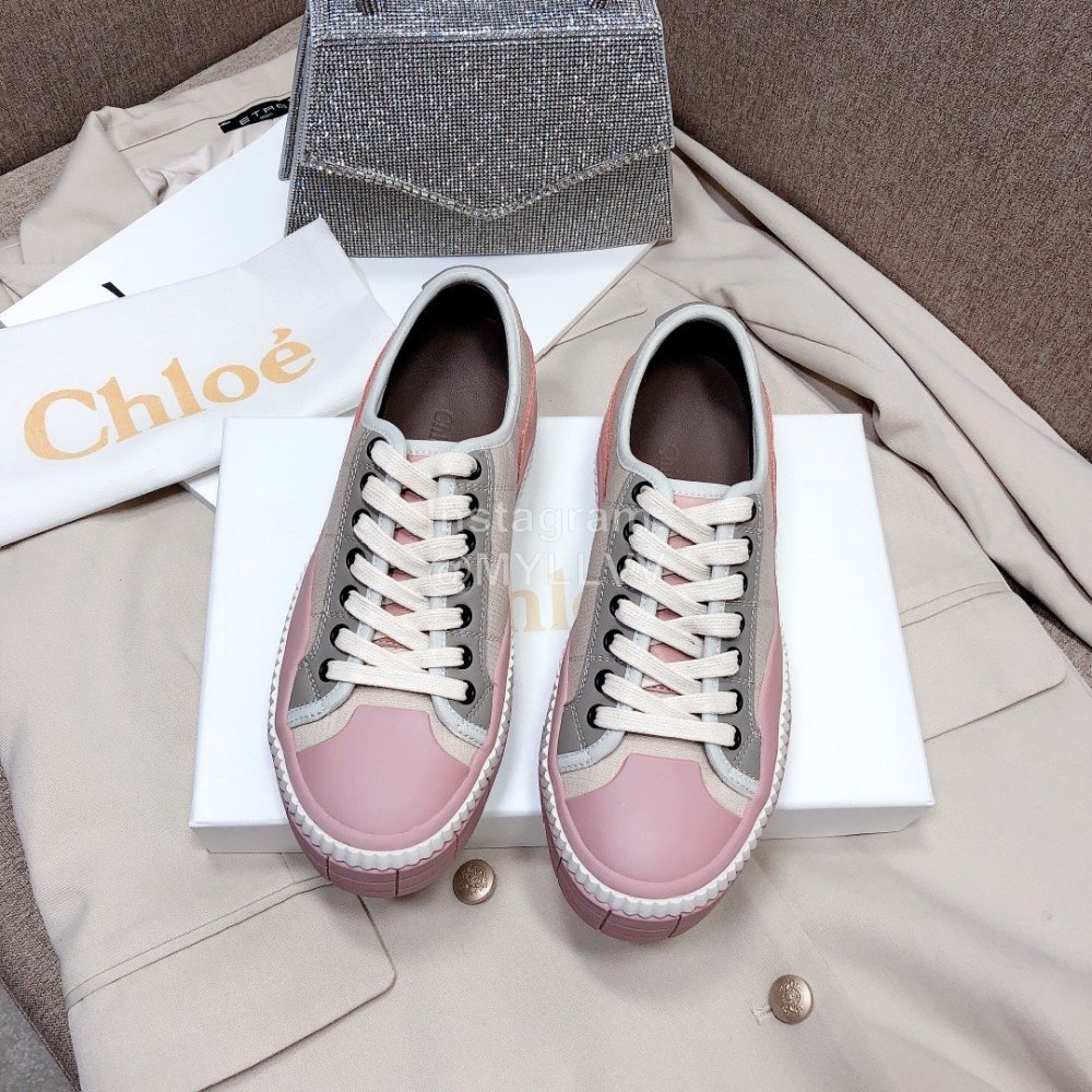 Chloe Fashion Thick Soled Color Matching Casual Shoes For Women Pink 