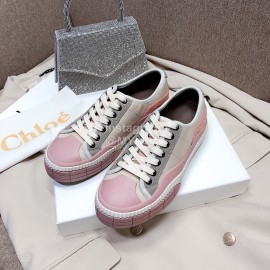 Chloe Fashion Thick Soled Color Matching Casual Shoes For Women Pink 
