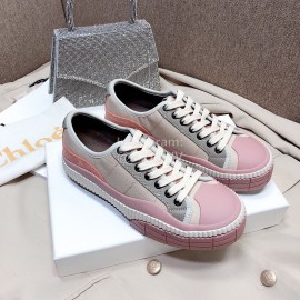Chloe Fashion Thick Soled Color Matching Casual Shoes For Women Pink 