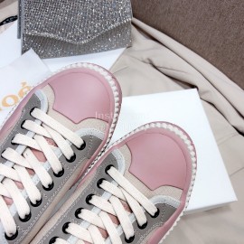 Chloe Fashion Thick Soled Color Matching Casual Shoes For Women Pink 