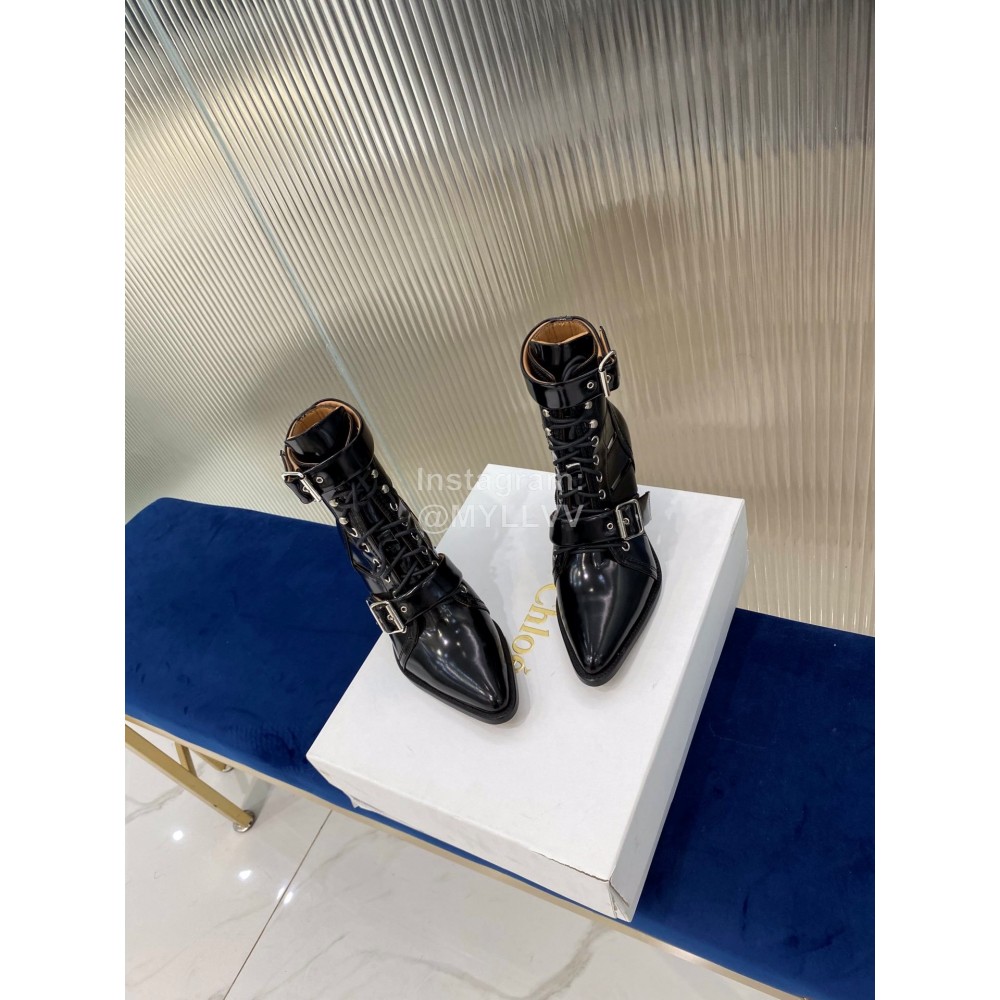 Chloe Fashion Calf High Heeled Boots For Women Black