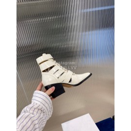 Chloe Fashion Calf High Heeled Boots For Women White