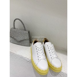 Chloe New Calf Leather Thick Sole Casual Shoes For Women Yellow