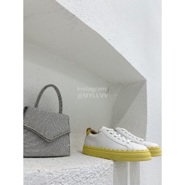 Chloe New Calf Leather Thick Sole Casual Shoes For Women Yellow
