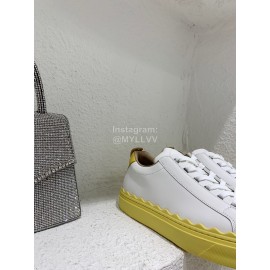 Chloe New Calf Leather Thick Sole Casual Shoes For Women Yellow