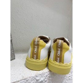 Chloe New Calf Leather Thick Sole Casual Shoes For Women Yellow