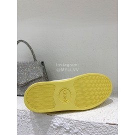 Chloe New Calf Leather Thick Sole Casual Shoes For Women Yellow