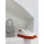 Chloe New Calf Leather Thick Sole Casual Shoes For Women Orange
