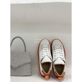 Chloe New Calf Leather Thick Sole Casual Shoes For Women Orange