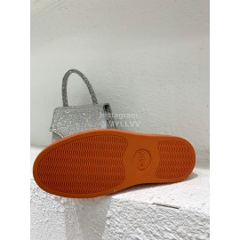 Chloe New Calf Leather Thick Sole Casual Shoes For Women Orange