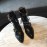 Chloe Embossed Cowhide Lace Up High Heeled Boots For Women Black