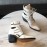 Chloe Embossed Cowhide Lace Up High Heeled Boots For Women White
