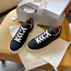 Chloe Fashion Calf Leather Thick Sole Casual Shoes For Women Black