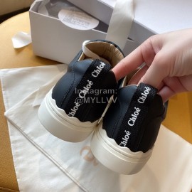 Chloe Fashion Calf Leather Thick Sole Casual Shoes For Women Black