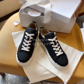 Chloe Fashion Calf Leather Thick Sole Casual Shoes For Women Black