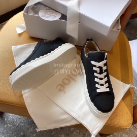 Chloe Fashion Calf Leather Thick Sole Casual Shoes For Women Black