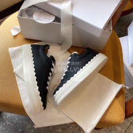 Chloe Fashion Calf Leather Thick Sole Casual Shoes For Women Black