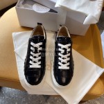 Chloe Fashion Black Calf Leather Thick Sole Casual Shoes For Women