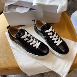 Chloe Fashion Black Calf Leather Thick Sole Casual Shoes For Women