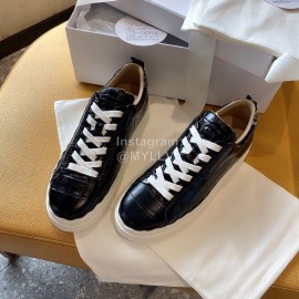 Chloe Fashion Black Calf Leather Thick Sole Casual Shoes For Women