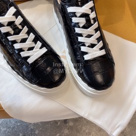 Chloe Fashion Black Calf Leather Thick Sole Casual Shoes For Women