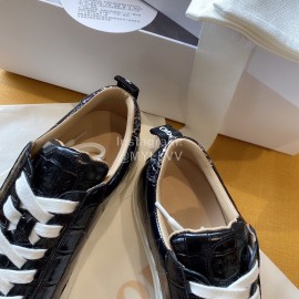 Chloe Fashion Black Calf Leather Thick Sole Casual Shoes For Women