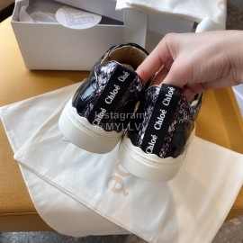 Chloe Fashion Black Calf Leather Thick Sole Casual Shoes For Women