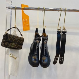 Chloe Autumn Winter New Calf Leather Locomotive Boots For Women