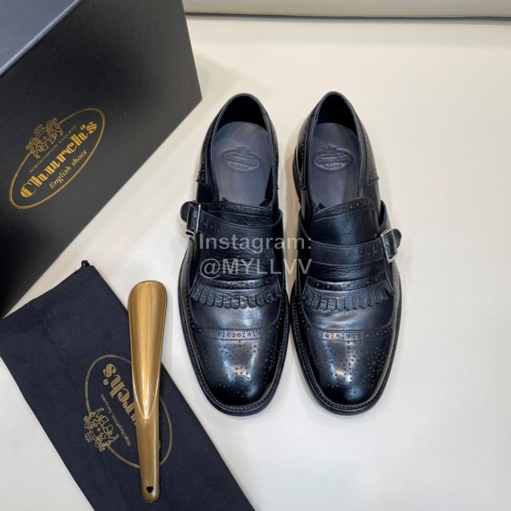 Churchs Black Calf Leather Shoes For Men