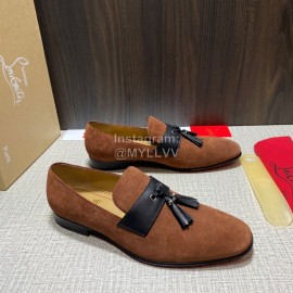 Cl Spring Leather Tassel Casual Shoes For Men Brown