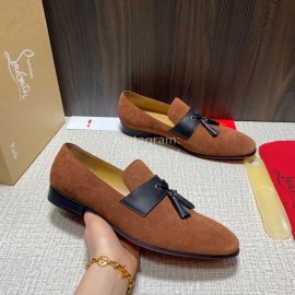 Cl Spring Leather Tassel Casual Shoes For Men Brown