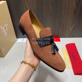 Cl Spring Leather Tassel Casual Shoes For Men Brown