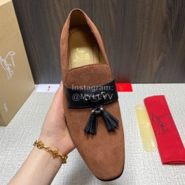 Cl Spring Leather Tassel Casual Shoes For Men Brown