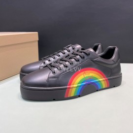 Christian Louboutin Rainbow Printed Leather Casual Shoes For Men Black