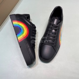 Christian Louboutin Rainbow Printed Leather Casual Shoes For Men Black