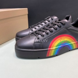 Christian Louboutin Rainbow Printed Leather Casual Shoes For Men Black