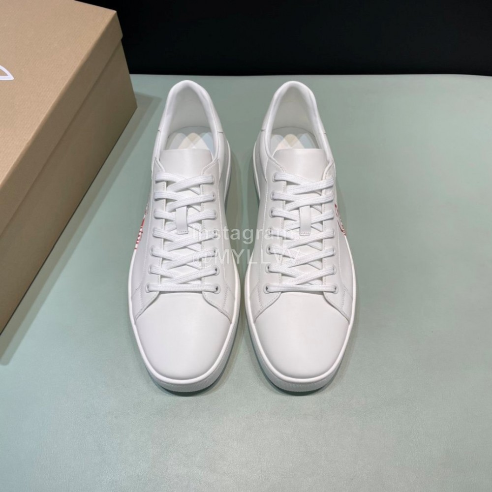 Christian Louboutin Letter Printed Leather Casual Shoes For Men White