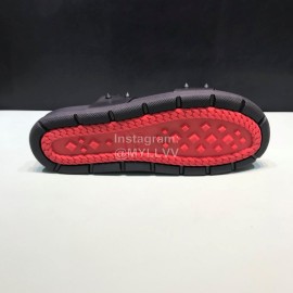 Christian Louboutin Leather Rivet Slippers For Men Black
