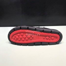 Christian Louboutin Leather Rivet Black Slippers For Men 