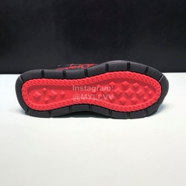 Christian Louboutin Printed Leather Casual Sneakers For Men Black