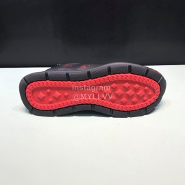 Christian Louboutin Printed Calf Leather Casual Sneakers For Men Black
