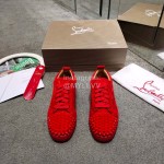 Christain Louboutin Fashion Leather Casual Shoes For Men And Women Red