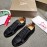 Christain Louboutin New Black Leather Casual Shoes For Men And Women