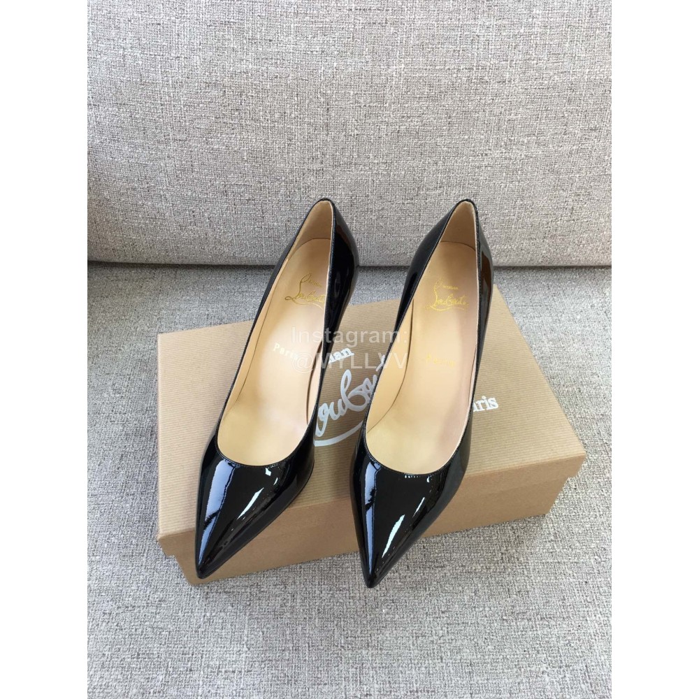 Christain Louboutin Fashion Patent Leather Pointed High Heels For Women Black