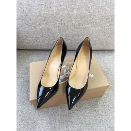 Christain Louboutin Fashion Patent Leather Pointed High Heels For Women Black