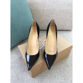Christain Louboutin Fashion Patent Leather Pointed High Heels For Women Black