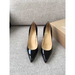 Christain Louboutin Fashion Black Patent Leather Pointed High Heels For Women 
