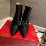 Christain Louboutin Black New Calf High Heeled Boots For Women 